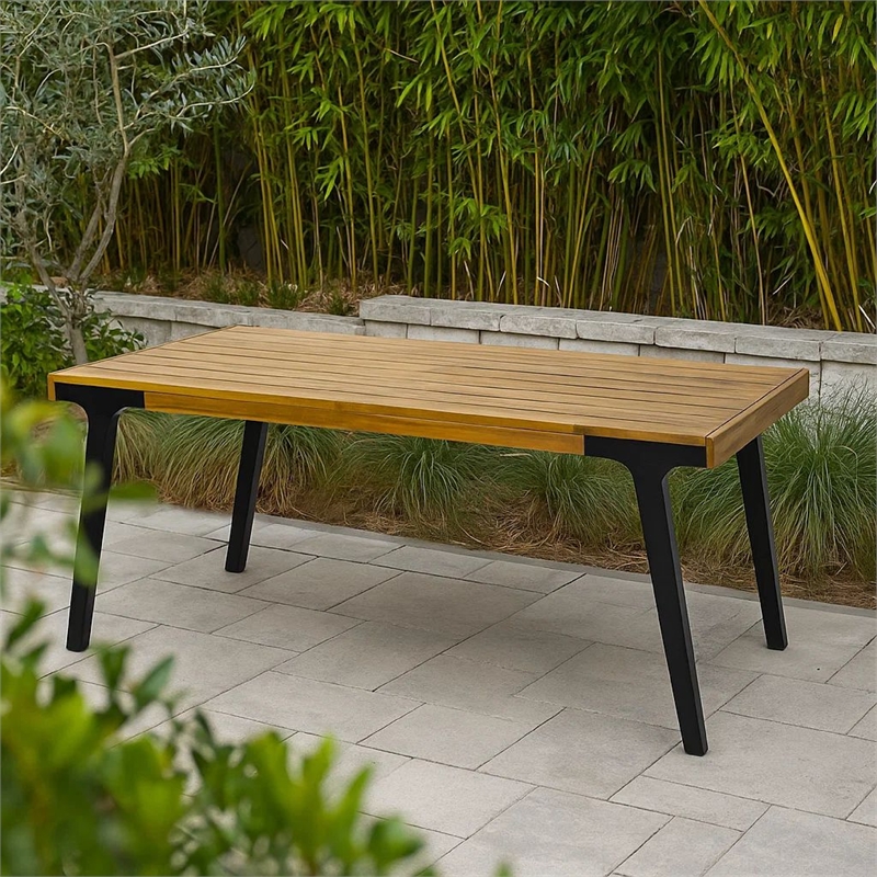 Benjara Sheldon Outdoor Dining Table- Rectangular 69