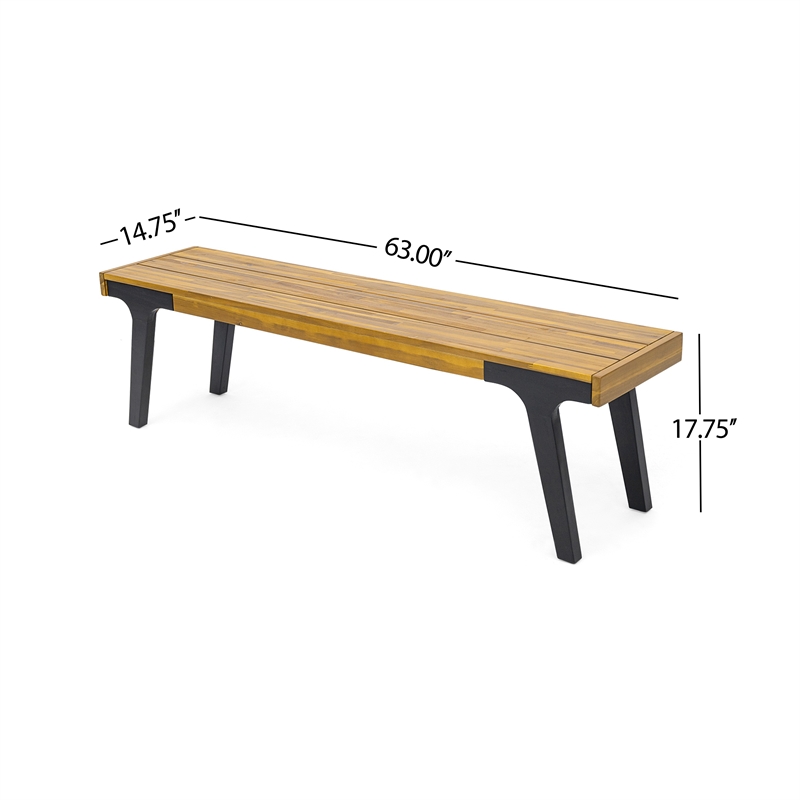 Benjara Sheldon Outdoor Bench Set of 2- Slat Panel- 63