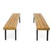 Benjara Sheldon Outdoor Bench Set of 2- Slat Panel- 63