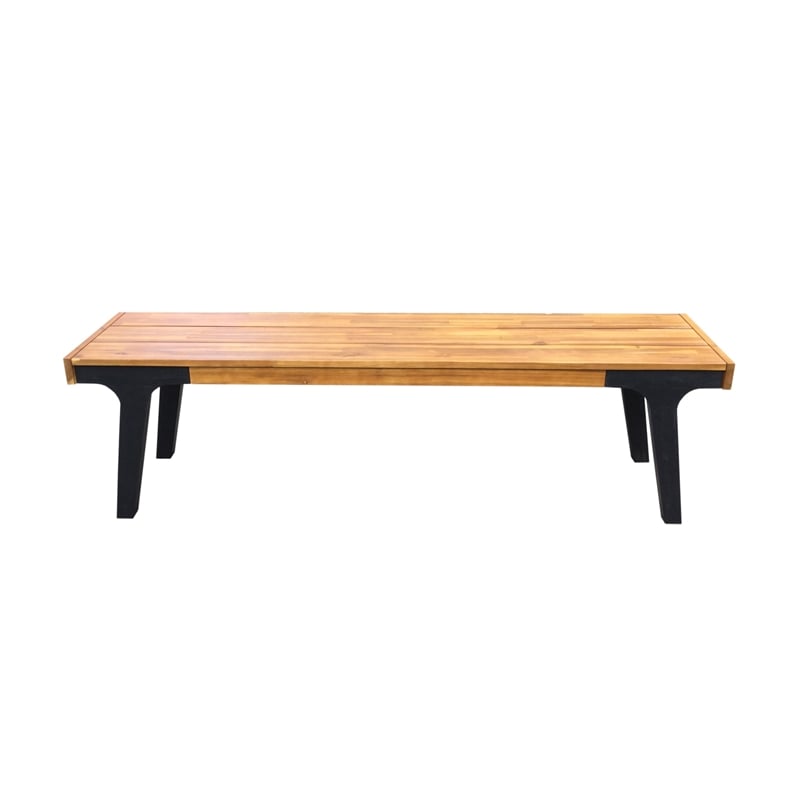 Benjara Sheldon Outdoor Bench Set of 2- Slat Panel- 63