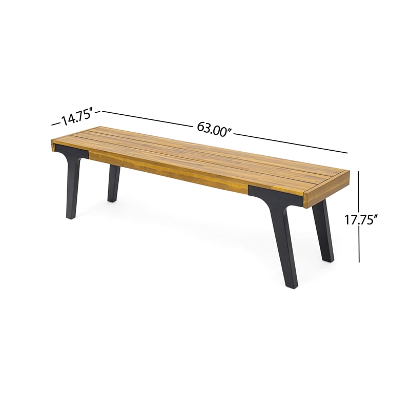 Benjara Sheldon Outdoor Bench Set of 2- Slat Panel- 63