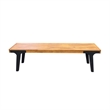 Benjara Sheldon Outdoor Bench Set of 2- Slat Panel- 63