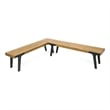 Benjara Sheldon Outdoor Bench Set of 2- Slat Panel- 63
