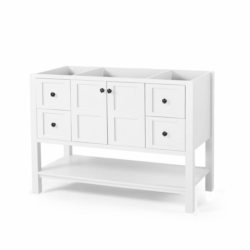 Benjara Serra Bathroom Vanity Base with 4 Drawers- 1 Cabinet- 48