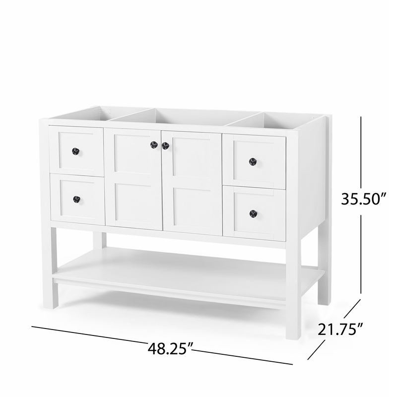 Benjara Serra Bathroom Vanity Base with 4 Drawers- 1 Cabinet- 48