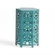 Benjara Liana Outdoor Side End Table- Flower Cutout- 12