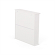 Benjara Wall Mount Bathroom Cabinet- 2 Mirror Doors- Open Shelf- White Chrome