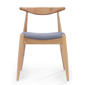 Benjara Syma Dining Side Chair Set of 2- Open Curved Back- Light Gray Seat