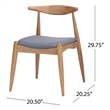 Benjara Syma Dining Side Chair Set of 2- Open Curved Back- Light Gray Seat