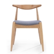 Benjara Syma Dining Side Chair Set of 2- Open Curved Back- Light Gray Seat