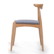Benjara Syma Dining Side Chair Set of 2- Open Curved Back- Light Gray Seat