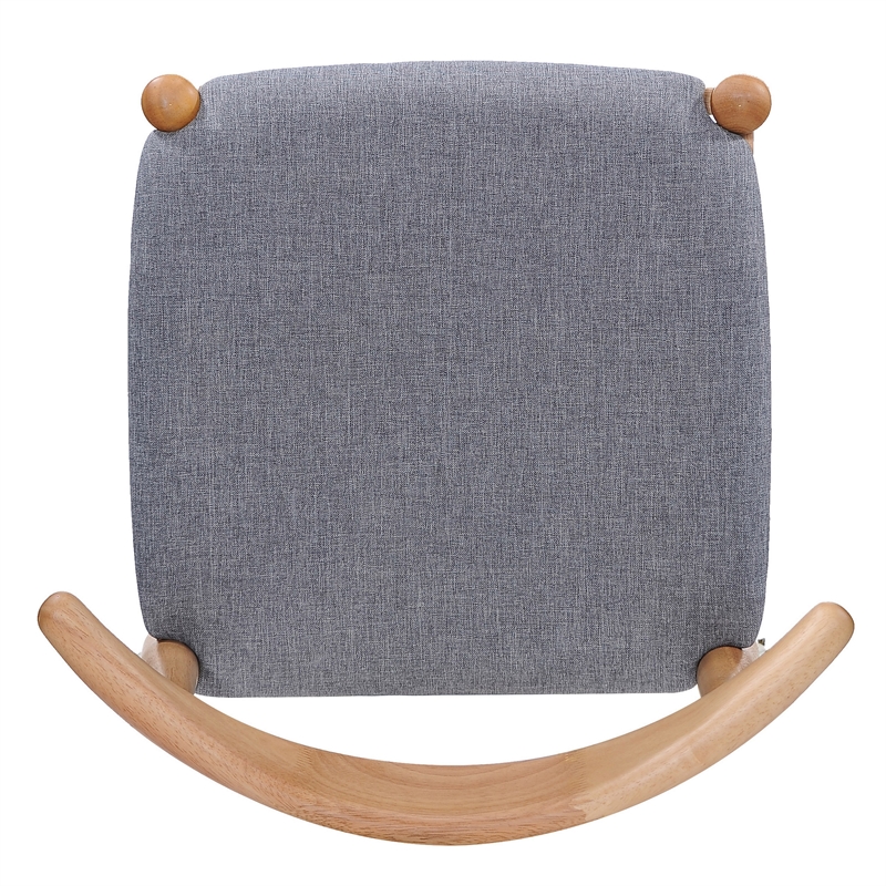 Benjara Syma Dining Side Chair Set of 2- Open Curved Back- Light Gray Seat