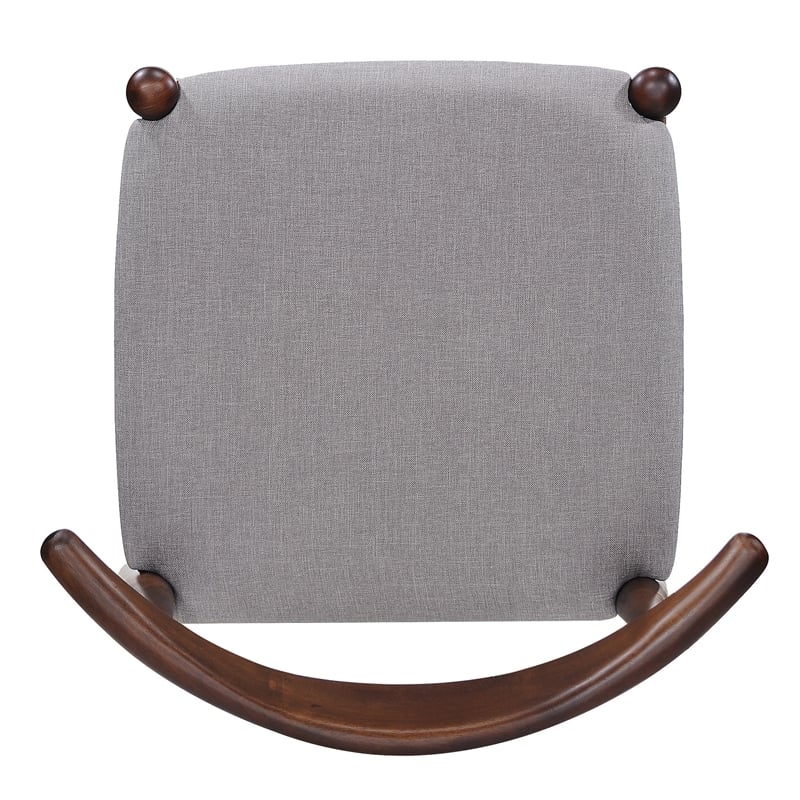 Benjara Syma Dining Side Chair Set of 2- Open Curved Back- Dark Brown Wood