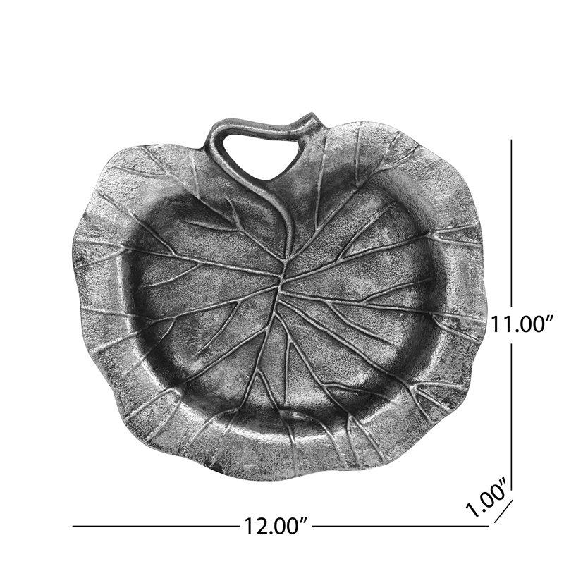 Benjara Decorative Leaf Plate- 12