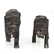 Benjara Tabletop Leopard Figurine Set of 2- Textured Finish- Black Aluminium
