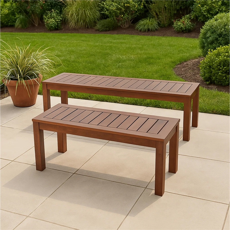 Benjara Feya Outdoor Bench Set of 2- 62