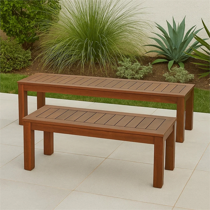 Benjara Feya Outdoor Bench Set of 2- 62