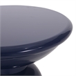 Benjara Suma Outdoor End Table Set of 2- Round- Pedestal Base- Navy Blue Iron
