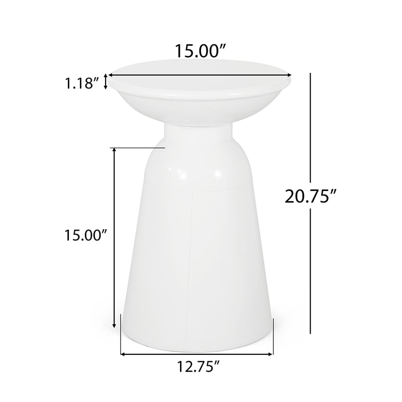 Benjara Suma Outdoor End Table- Round 15