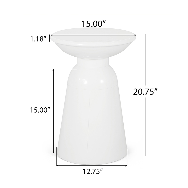 Benjara Suma Outdoor End Table- Round 15