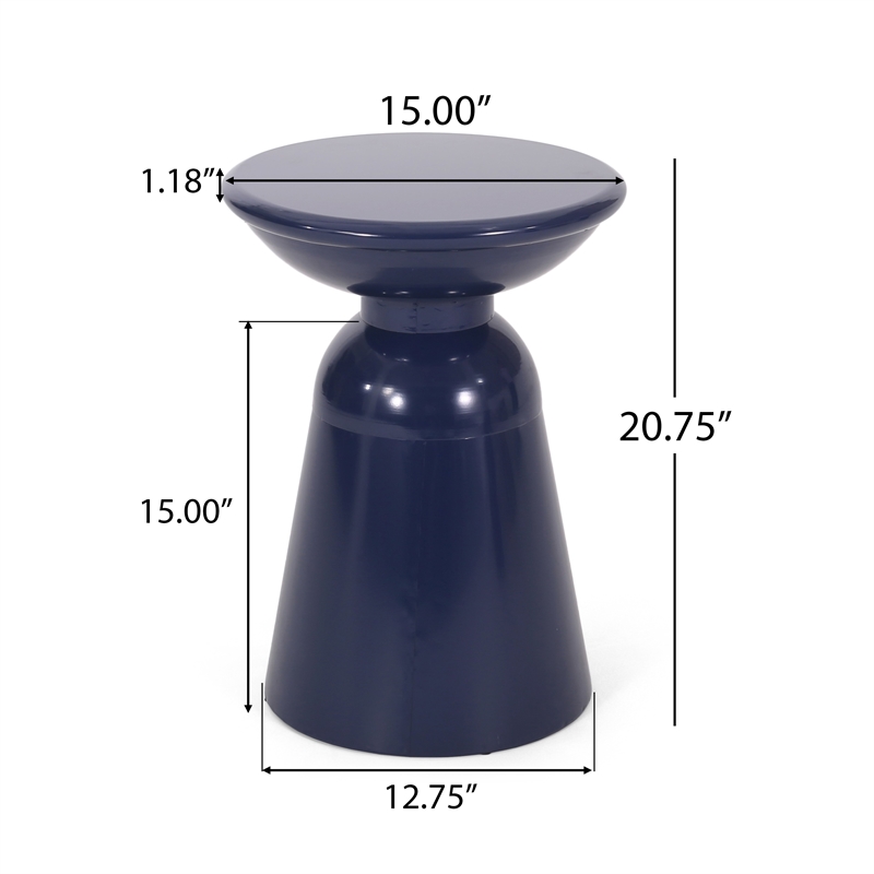 Benjara Suma Outdoor End Table- Round 15
