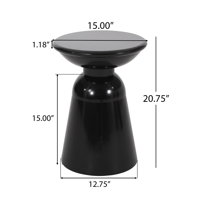 Benjara Suma Outdoor End Table- Round 15