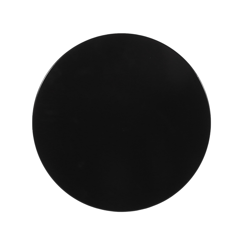 Benjara Kemo Outdoor End Table- Round 14 Inch- Cutout Design- Black Iron Frame