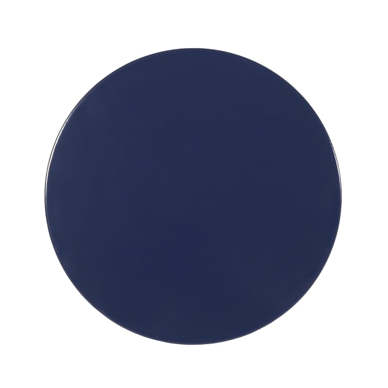 Benjara Kemo Outdoor End Table Set of 2- Round Top- Cutout Design- Navy Blue