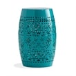 Benjara Outdoor Garden Stool Side Table- Lace-Cut 12