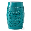 Benjara Outdoor Garden Stool Side Table- Lace-Cut 12