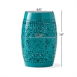 Benjara Outdoor Garden Stool Side Table- Lace-Cut 12