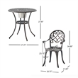 Benjara Outdoor Bistro Table Set with 2 Chairs and an Ice Bucket- Coppertone