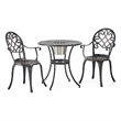 Benjara Outdoor Bistro Table Set with 2 Chairs and an Ice Bucket- Coppertone