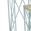 Benjara Mito 3pc Nesting Plant Stand Table- Brown Wood Top- X Cross Blue Metal
