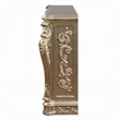 Benjara Esen LED Electric Fireplace- Scrolled Classical Silver Wood- 66 Inch