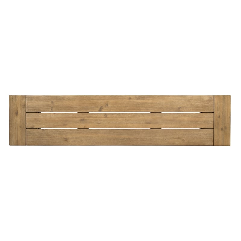 Benjara Wren Outdoor Bench with Slatted Top- 63