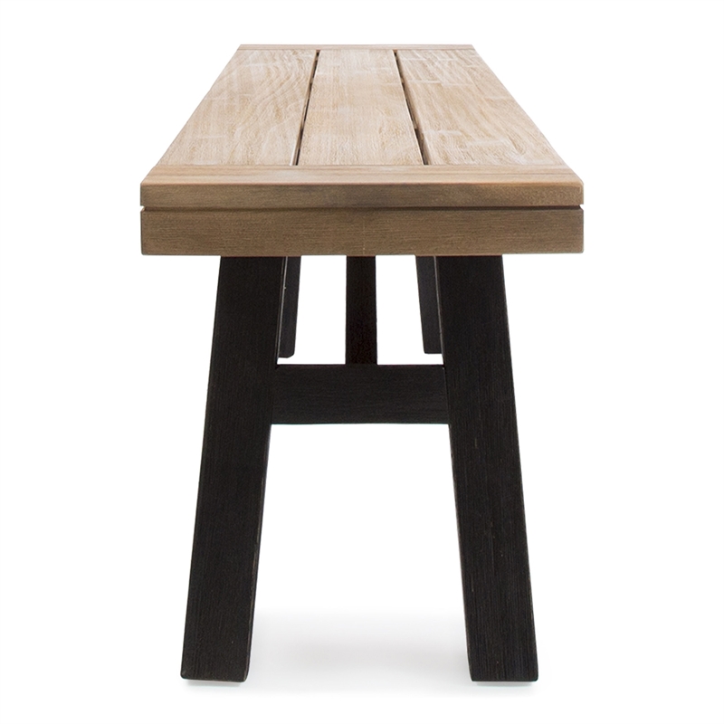 Benjara Wren Outdoor Bench with Slatted Top- 63