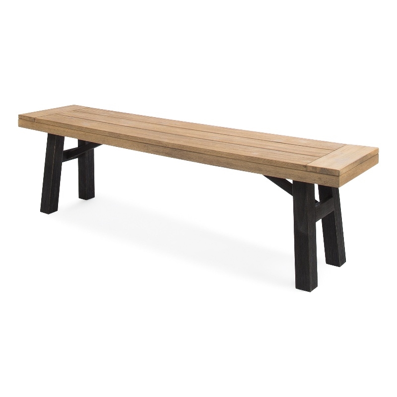 Benjara Wren Outdoor Bench with Slatted Top- 63