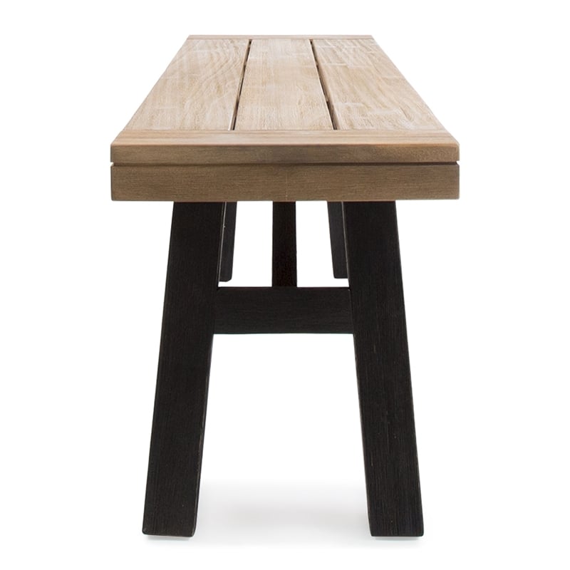 Benjara Wren Outdoor Bench with Slatted Top- 63