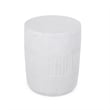 Benjara End Table- White Faux Concrete- Round 15