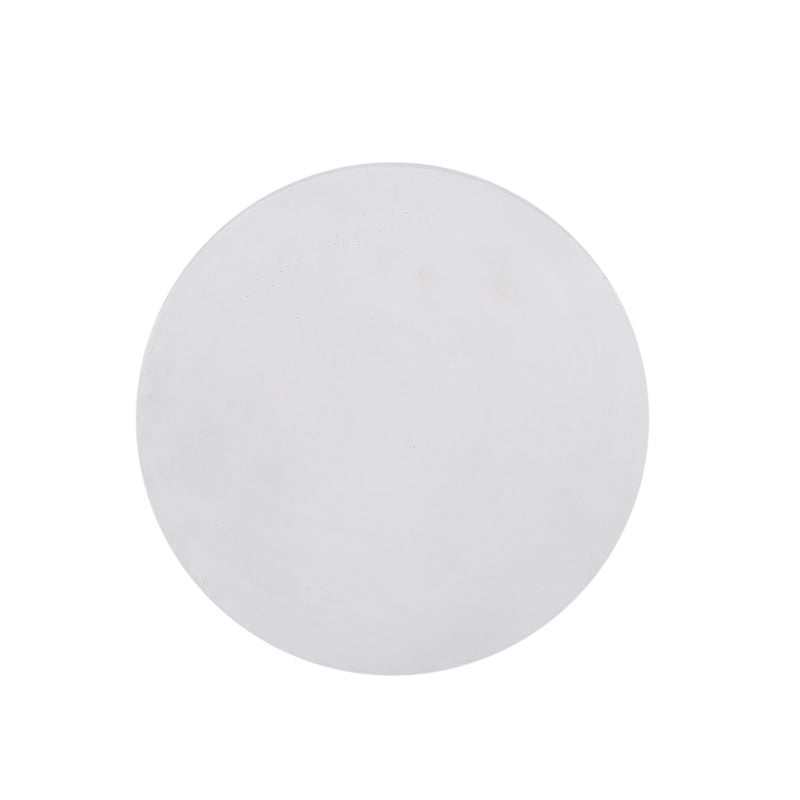 Benjara End Table- White Faux Concrete- Round 15