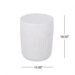 Benjara End Table- White Faux Concrete- Round 15