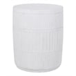 Benjara End Table- White Faux Concrete- Round 15