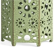 Benjara Liana Outdoor Side Table- Hexagonal 12 Inch- Sunburst Cut Out- Green