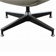Benjara Siro Swivel Ottoman- Gray Top Grain Leather with Foam Padding- 24 Inch