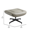 Benjara Siro Swivel Ottoman- Gray Top Grain Leather with Foam Padding- 24 Inch