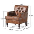 Benjara Lit Accent Chair with Classic Brown Button Tufted Microfiber Design