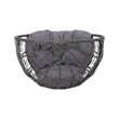 Benjara Fam Outdoor Accent Chair- Cocoon Egg Shaped- Abstract Gray PE Rattan