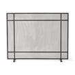 Benjara Hype Fireplace Screen with Mesh- Single Panel- Black and Silver