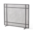 Benjara Hype Fireplace Screen with Mesh- Single Panel- Black and Silver